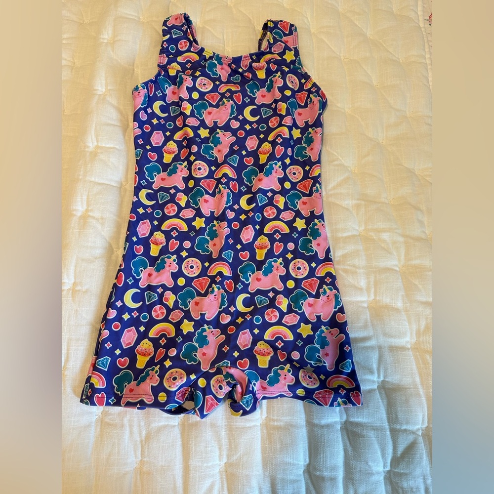 Destira Gymnastics Unicorn Print Unitard (CL)